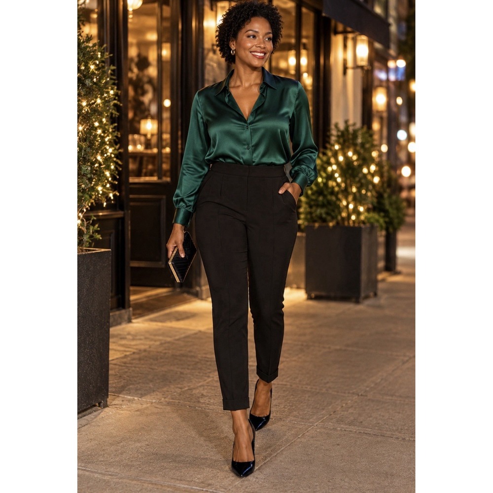 White House Black Market Pants Womens Size 12 Black The Slim Ankle  Career